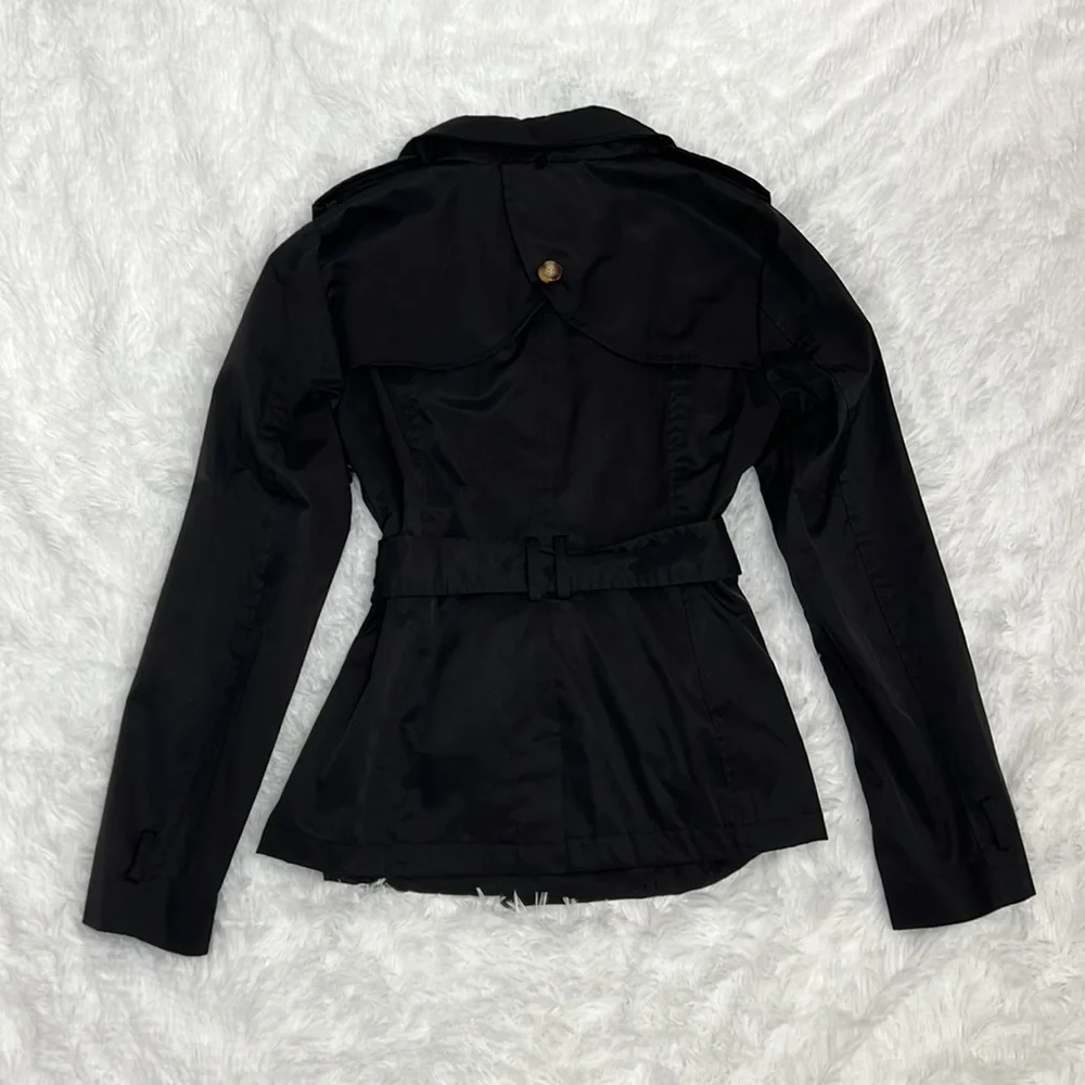 Madden‎ Girl Black Double-Breasted Trench Coat